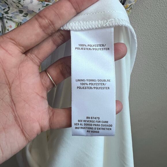 Womens Floral Ivory Mango Multicolor 16 Ruffle Maxi Cocktail Dress Wedding Guest - Picture 9 of 10